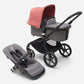 Bugaboo Fox5 Stroller- Sunrise Red Sun Canopy, Grey Mélange Fabrics, Black Chassis - Traveling Tikes 