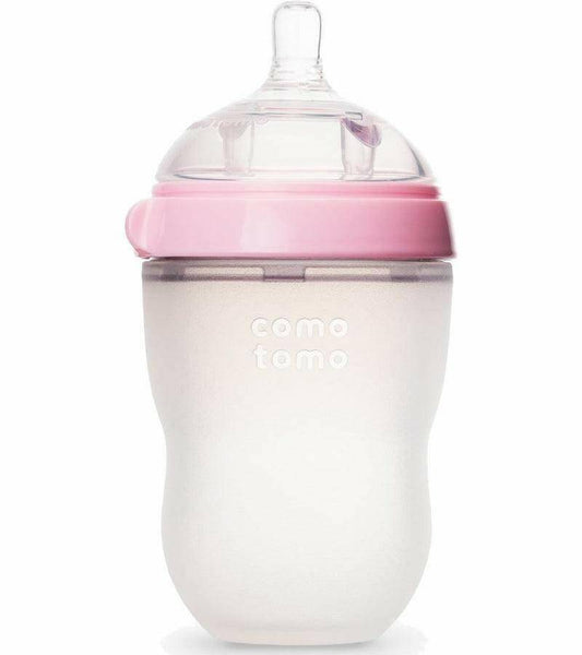 Comotomo Silicone Bottle 8oz- Pink - Traveling Tikes 