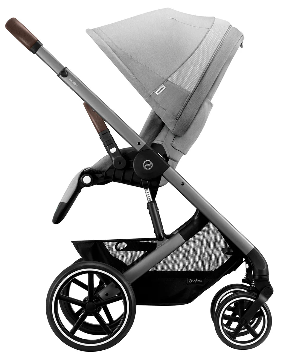 Cybex Balios S Lux 2 Stroller + Cot S Lux 2 Bundle - Silver Frame / Lava Grey