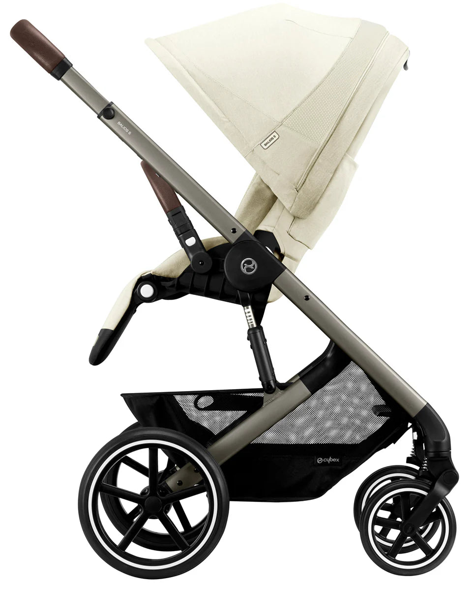 Cybex Balios S Lux 2 Stroller + Cot S Lux 2 Bundle - Taupe Frame / Seashell Beige