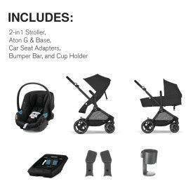 Cybex EOS Travel System - Moon Black (Black Frame) - Traveling Tikes 