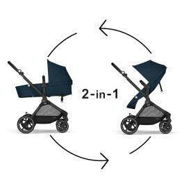 Cybex EOS Travel System - Ocean Blue (Black Frame) - Traveling Tikes 