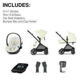 Cybex EOS Travel System - Seashell Beige (Black Frame) - Traveling Tikes 