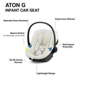 Cybex EOS Travel System - Seashell Beige (Black Frame) - Traveling Tikes 