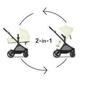 Cybex EOS Travel System - Seashell Beige (Black Frame) - Traveling Tikes 