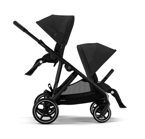 Cybex Gazelle S 2 Double Stroller Bundle - Black Frame / Moon Black - Traveling Tikes 