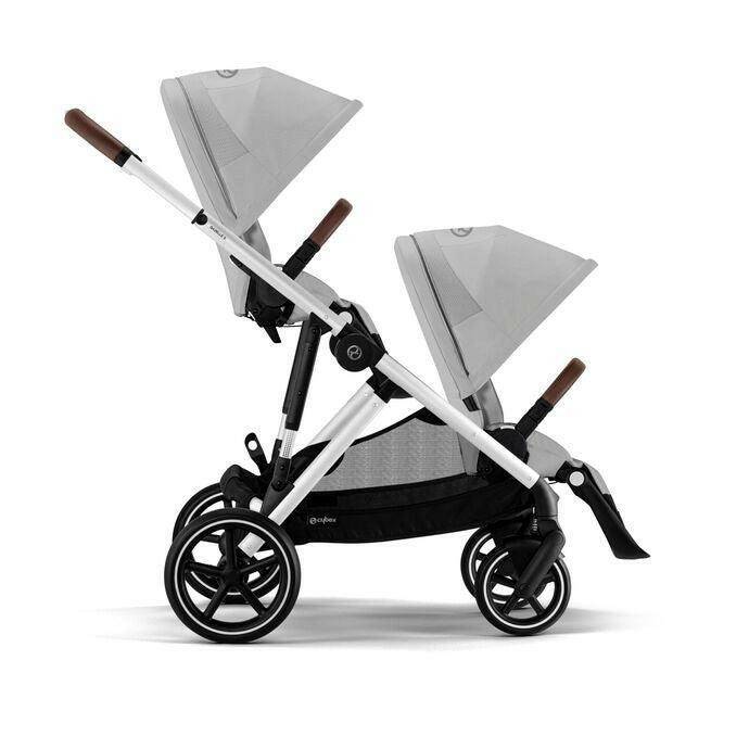 Cybex Gazelle S 2 Double Stroller Bundle - Silver Frame / Lava Grey - Traveling Tikes 