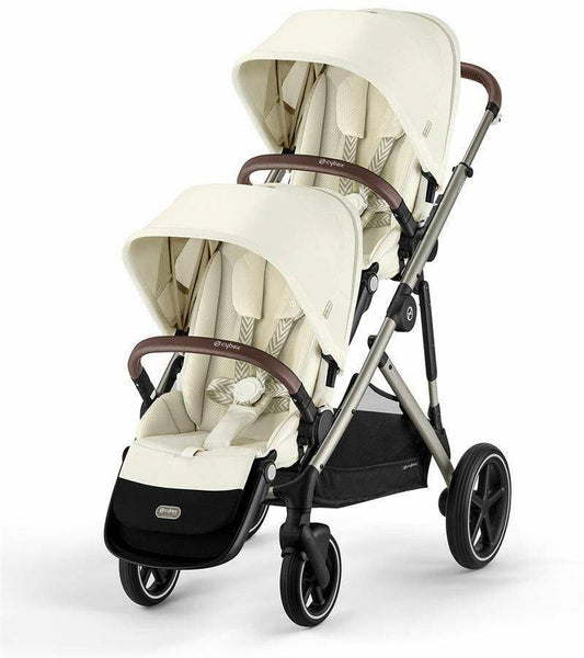 Cybex Gazelle S 2 Double Stroller Bundle - Taupe Frame / Seashell Beige - Traveling Tikes 