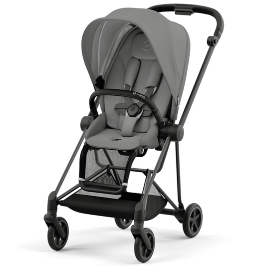 Cybex MIOS 3 Stroller - Matte Black/Black Frame and Soho Grey Seat Pack - Traveling Tikes 