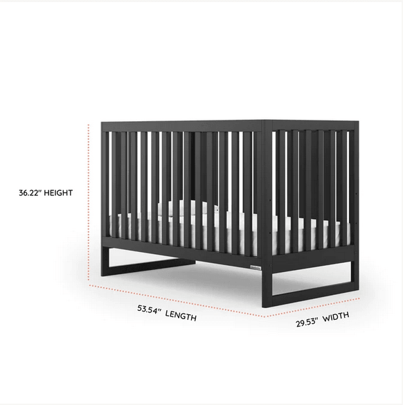 DaDaDa Austin 3-in-1 Convertible Crib - Black - Traveling Tikes 