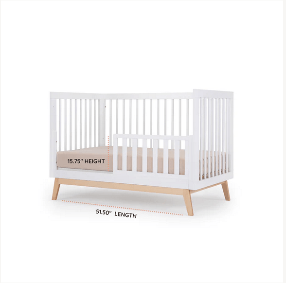 DaDaDa Soho 3-in-1 Convertible Crib - White/Natural