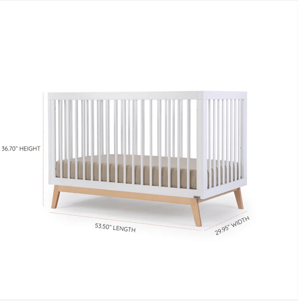 DaDaDa Soho 3-in-1 Convertible Crib - White/Natural