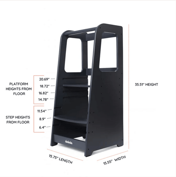 Dadada Toddler Tower - Graphite - Traveling Tikes 