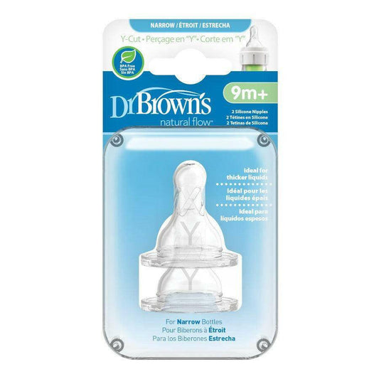 Dr. Brown’s Narrow Bottle Nipples Y-Cut, 2 Count - Traveling Tikes 