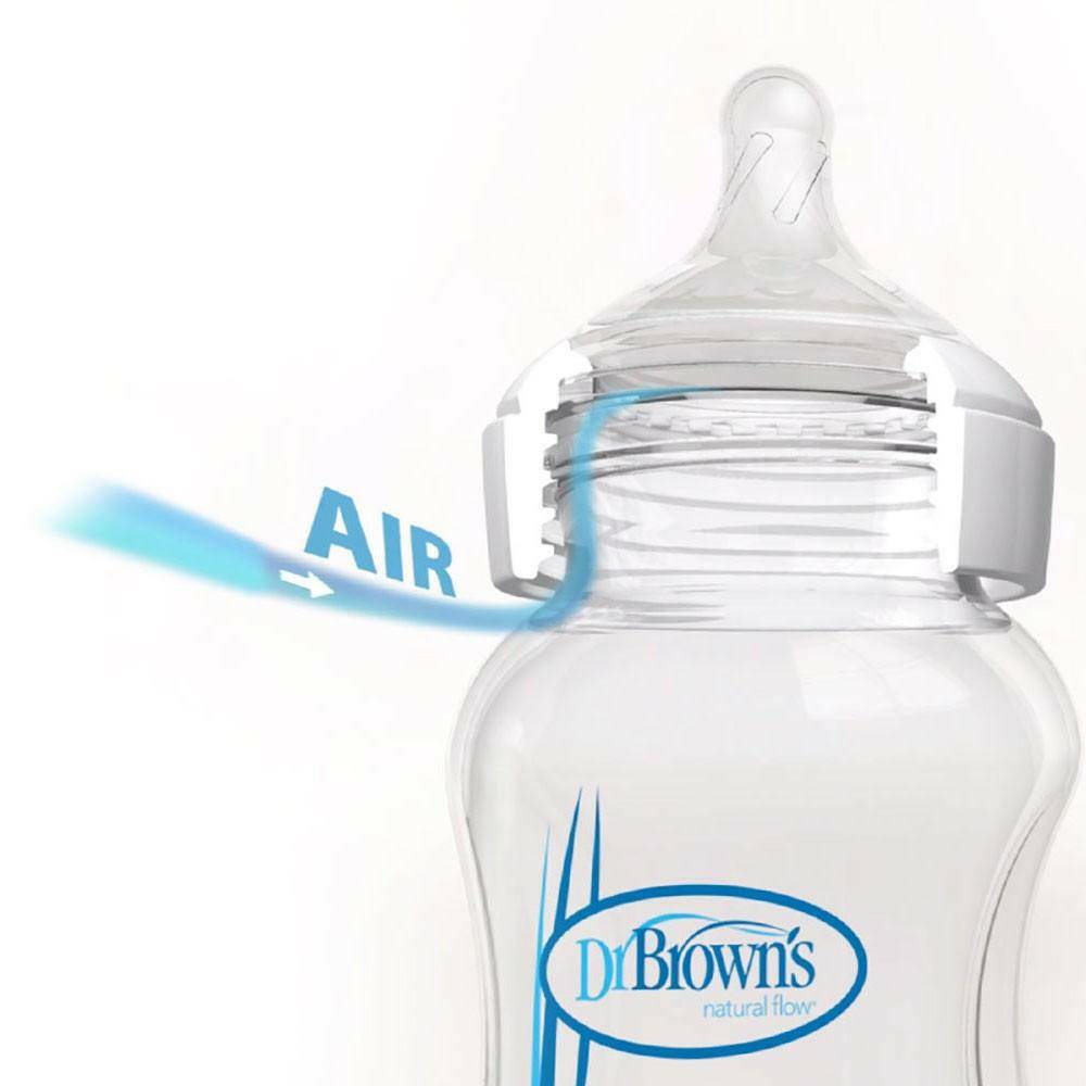 Dr. Brown’s Natural Flow Options+ Anti-colic GLASS Baby Bottle - 5oz