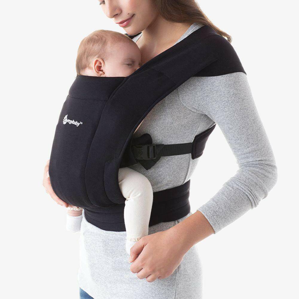 Ergobaby Embrace Cozy Newborn Carrier Pure Black - Traveling Tikes 