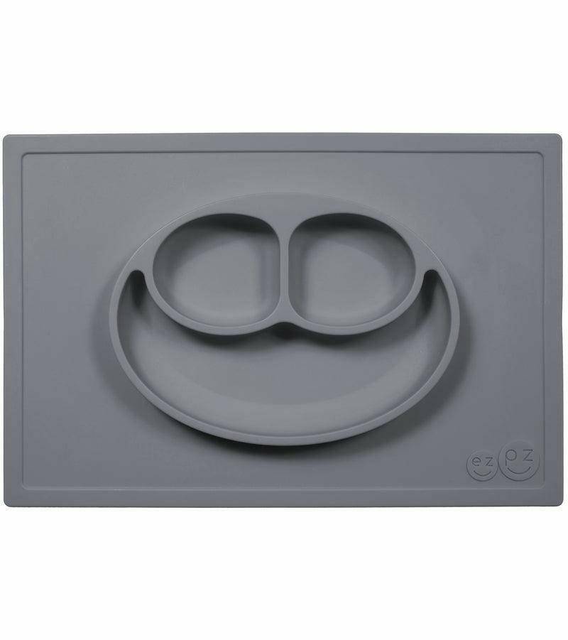 EZPZ Happy Mat Placemat & Plate - Gray - Traveling Tikes 