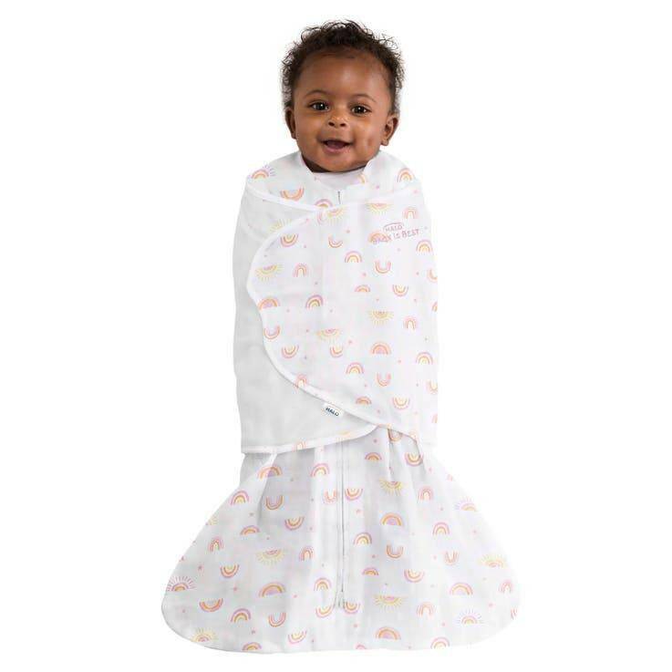 HALO SleepSack Swaddle Platinum - Sunshine Rainbows (Newborn)