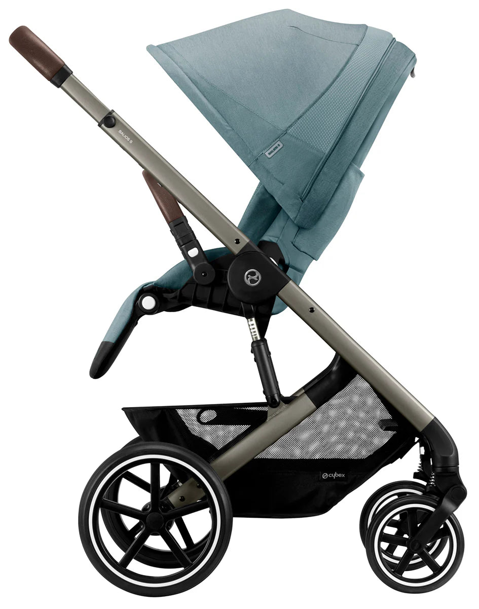 Cybex Balios S Lux 2 Stroller + Cot S Lux 2 Bundle - Taupe Frame / Sky Blue