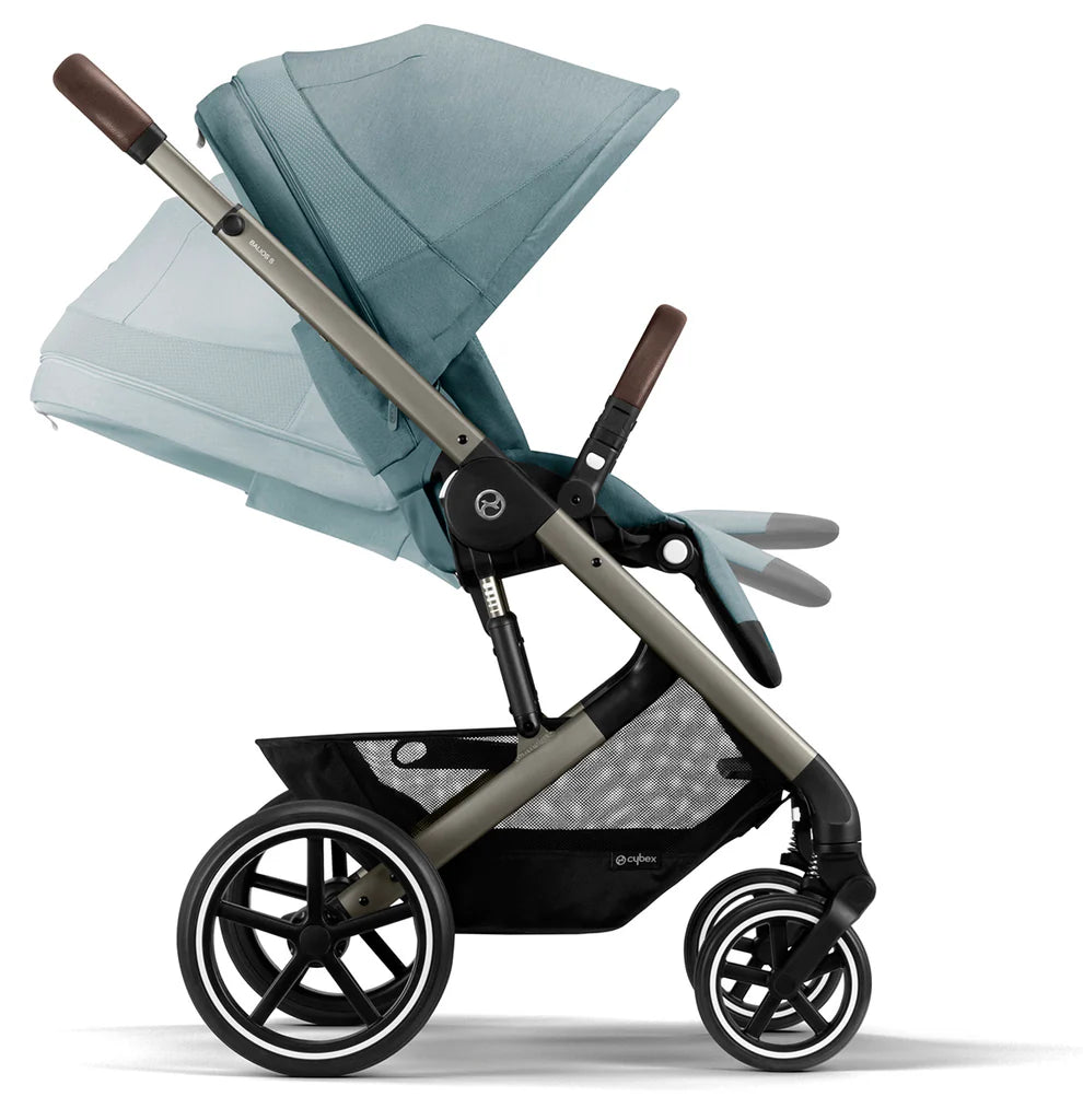 Cybex Balios S Lux 2 Stroller + Cot S Lux 2 Bundle - Taupe Frame / Sky Blue