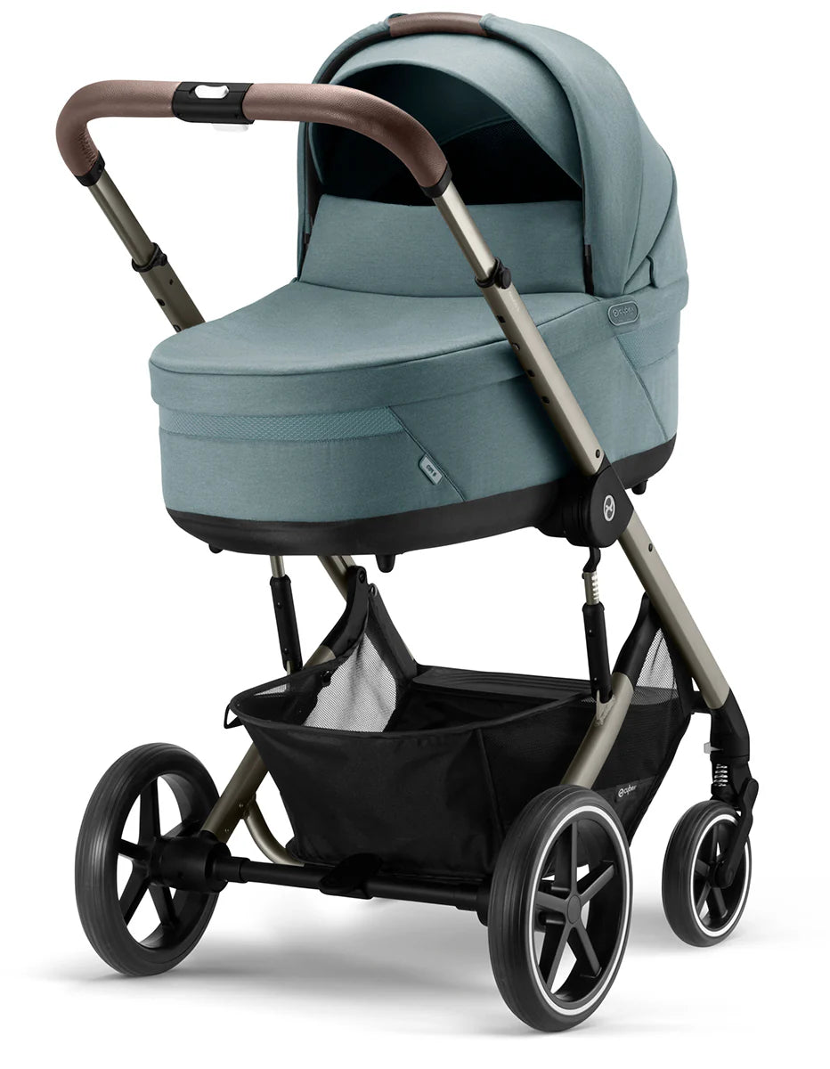 Cybex Balios S Lux 2 Stroller + Cot S Lux 2 Bundle - Taupe Frame / Sky Blue