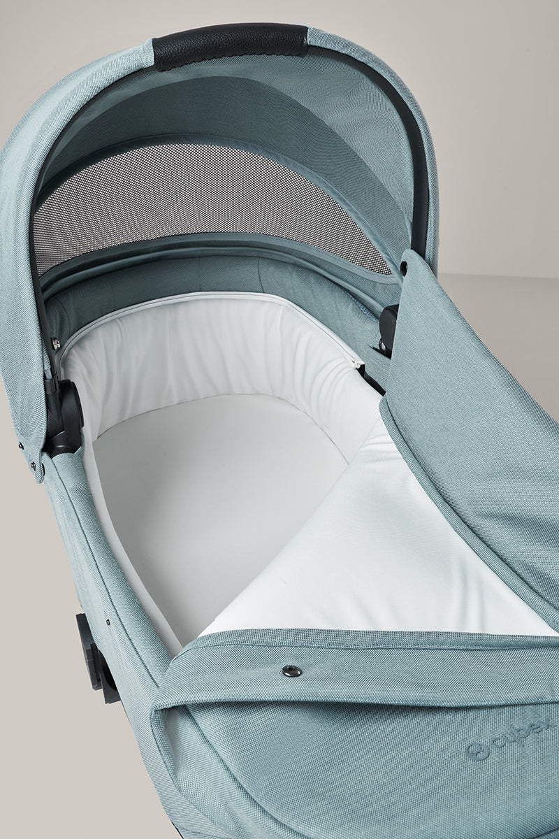 Cybex Balios S Lux 2 Stroller + Cot S Lux 2 Bundle - Taupe Frame / Sky Blue