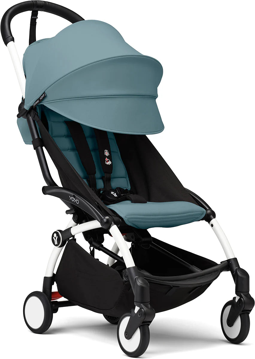 Stokke YOYO3 Ultra Compact 6+ Stroller (One Box) - White / Aqua