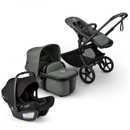 Bugaboo Kangaroo Complete + Turtle Air Shield By Nuna Travel System Bundle - Black / Forest Green / Forest Green / Black 100280035-400016001