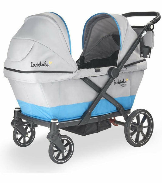 Larktale Caravan Coupe (2 Seater) Stroller Wagon - Gray/Blue - Traveling Tikes 