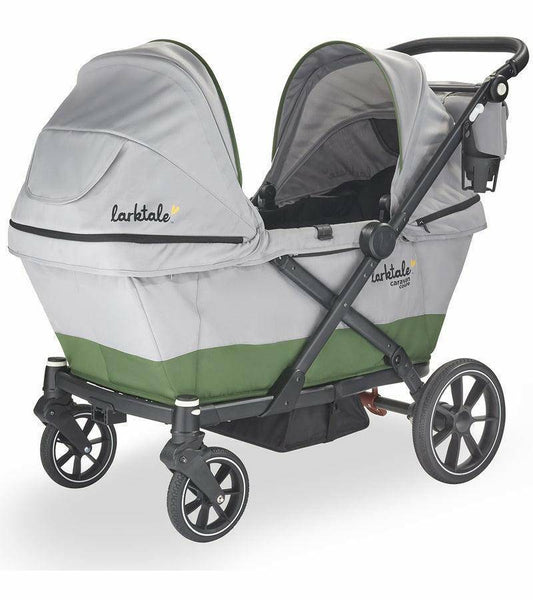 Larktale Caravan Coupe (2 Seater) Stroller Wagon - Gray/Green - Traveling Tikes 