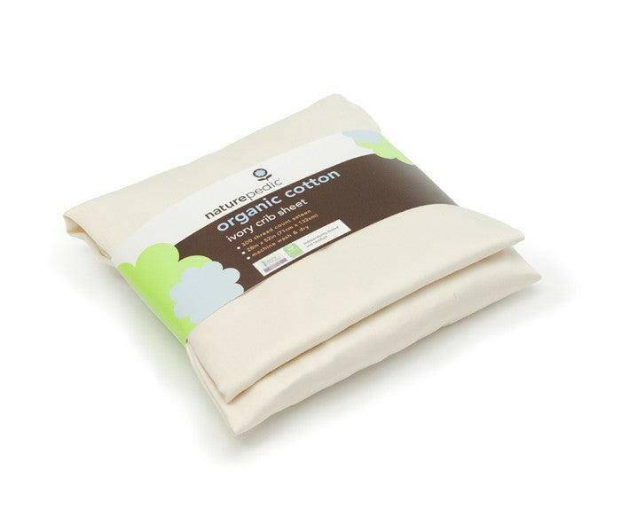 Naturepedic Organic Cotton Sateen Crib Sheet - Ivory - Traveling Tikes 