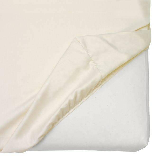 Naturepedic Organic Cotton Sateen Crib Sheet - Ivory - Traveling Tikes 