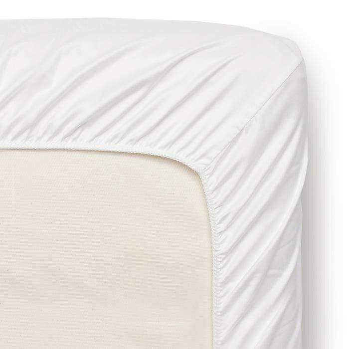 Naturepedic Organic Cotton Sateen Crib Sheet - White - Traveling Tikes 