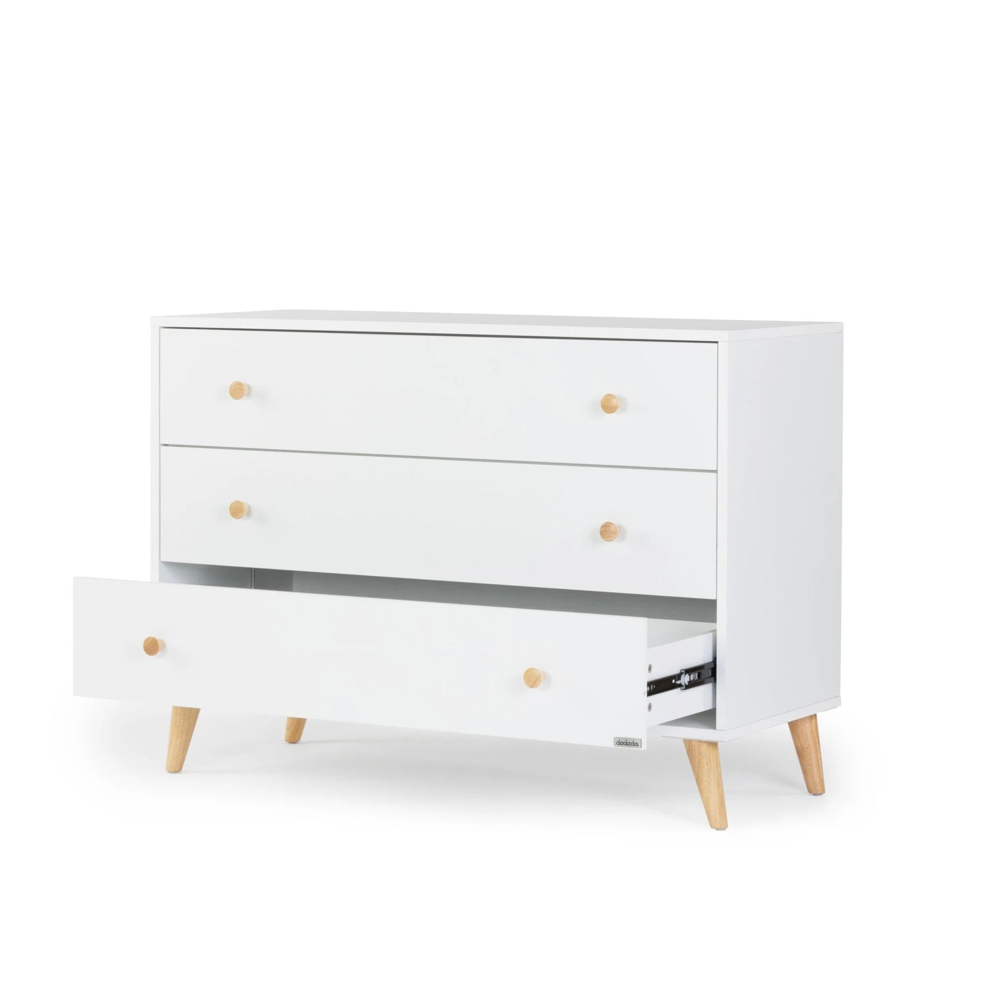 DaDaDa Austin 3-Drawer Dresser - White/Natural - Traveling Tikes 