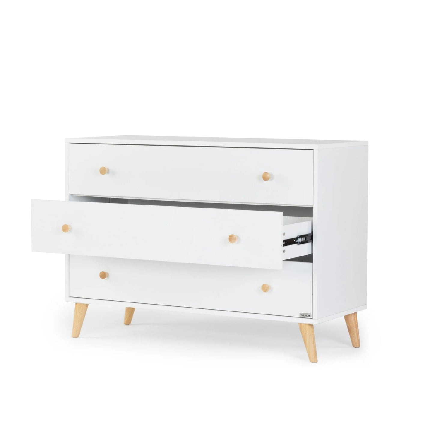 DaDaDa Austin 3-Drawer Dresser - White/Natural - Traveling Tikes 