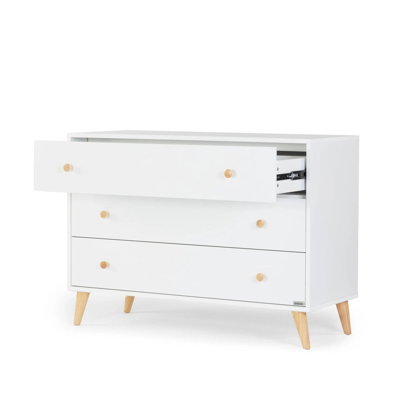 DaDaDa Austin 3-Drawer Dresser - White/Natural - Traveling Tikes 