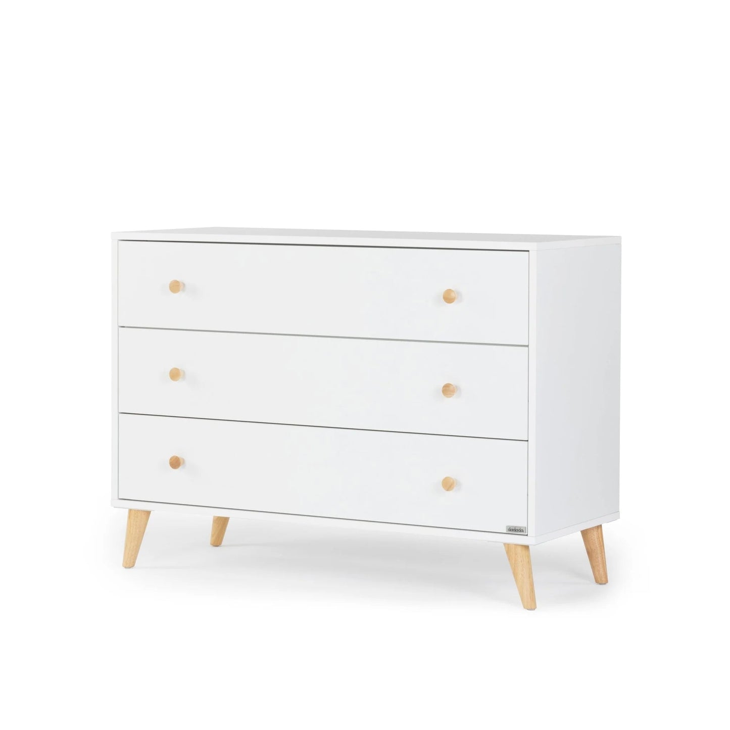 DaDaDa Austin 3-Drawer Dresser - White/Natural - Traveling Tikes 