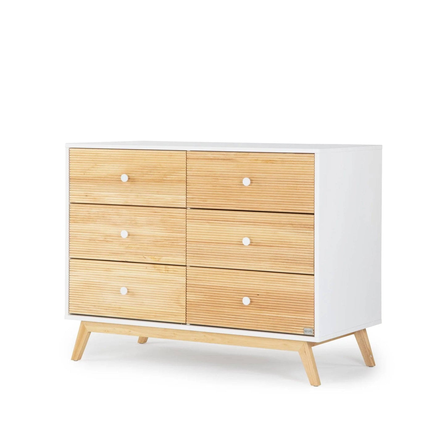 Dadada Merry 6-Drawer Dresser - White/Natural