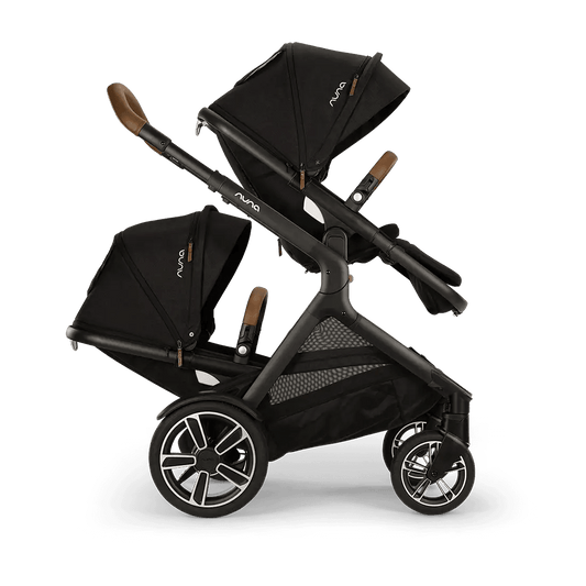Nuna DEMI Next Double Stroller + Rider Board - Caviar - Traveling Tikes 