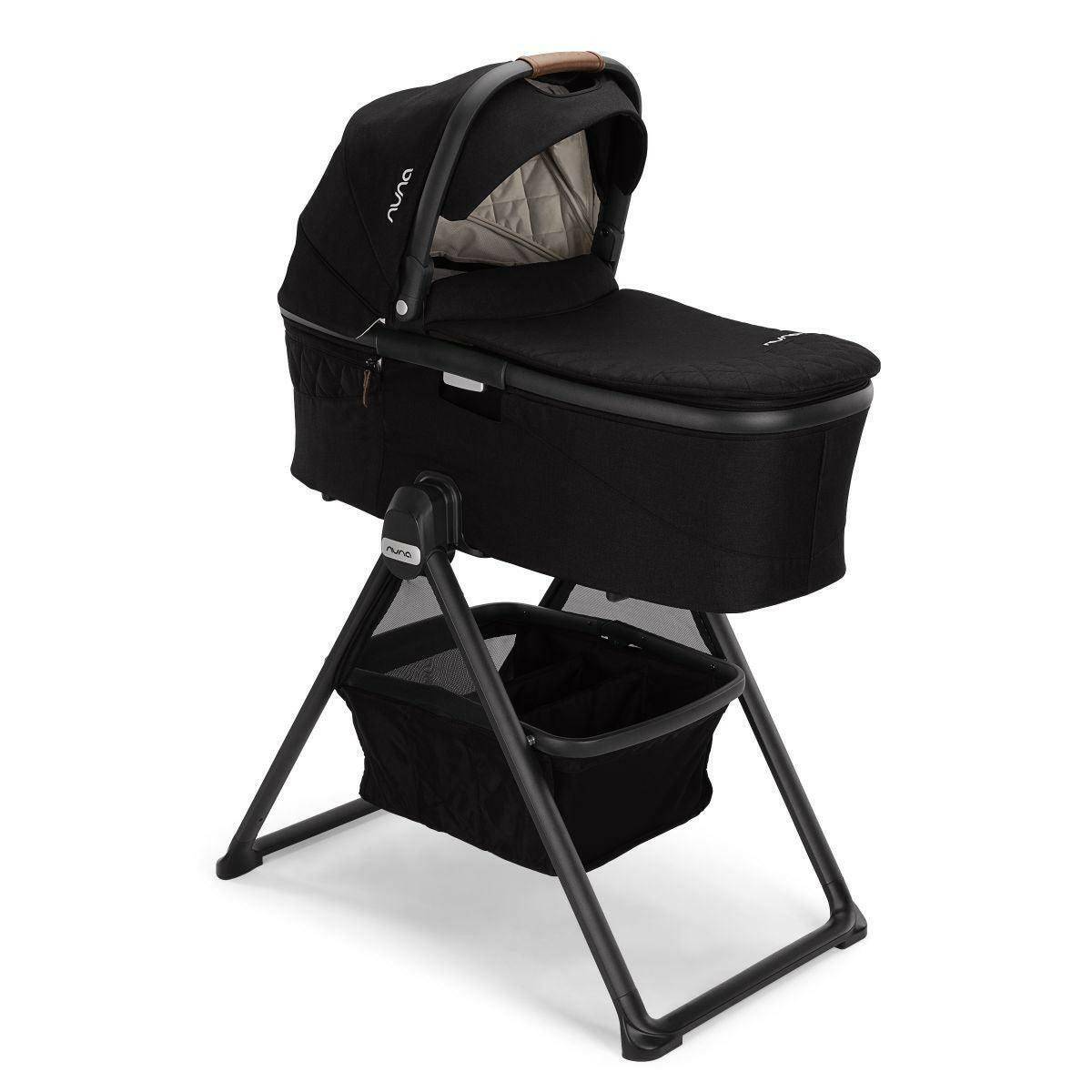 Nuna MIXX Series Bassinet + Stand - Caviar - Traveling Tikes 