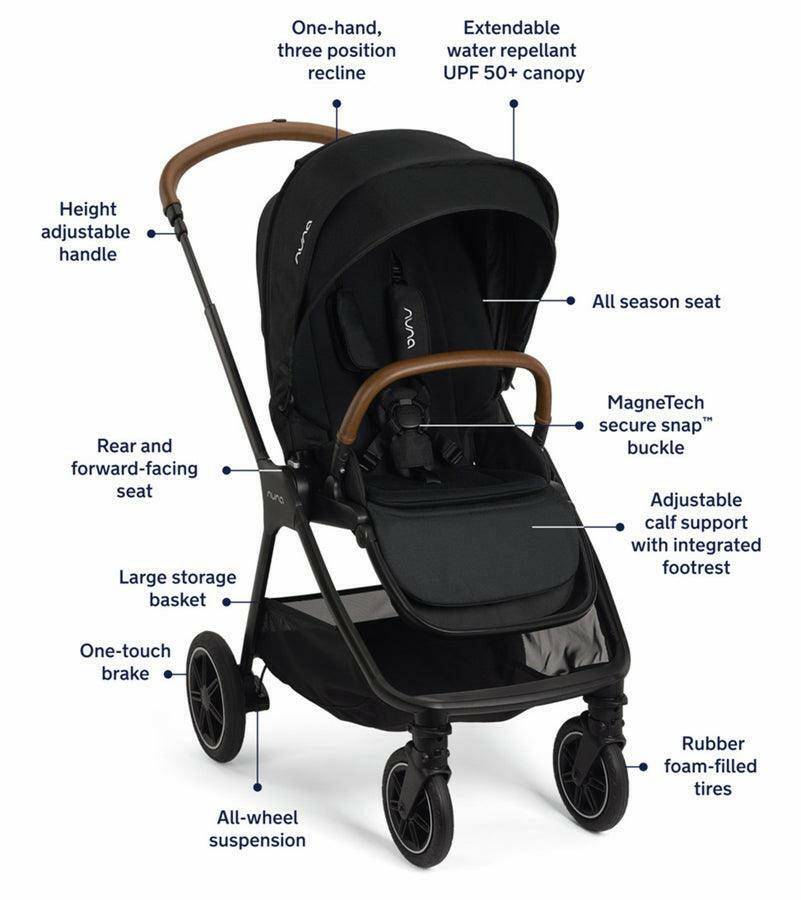 Nuna TRIV Next Compact Stroller - Caviar - Traveling Tikes 