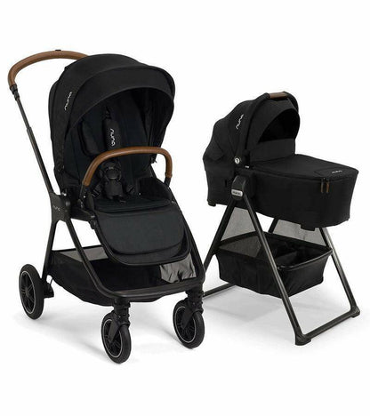 Nuna TRIV Next Stroller + LYTL Bassinet + Stand Bundle - Caviar / Caviar - Traveling Tikes 