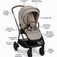 Nuna TRIV Next Stroller + LYTL Bassinet + Stand Bundle - Hazelwood / Caviar - Traveling Tikes 