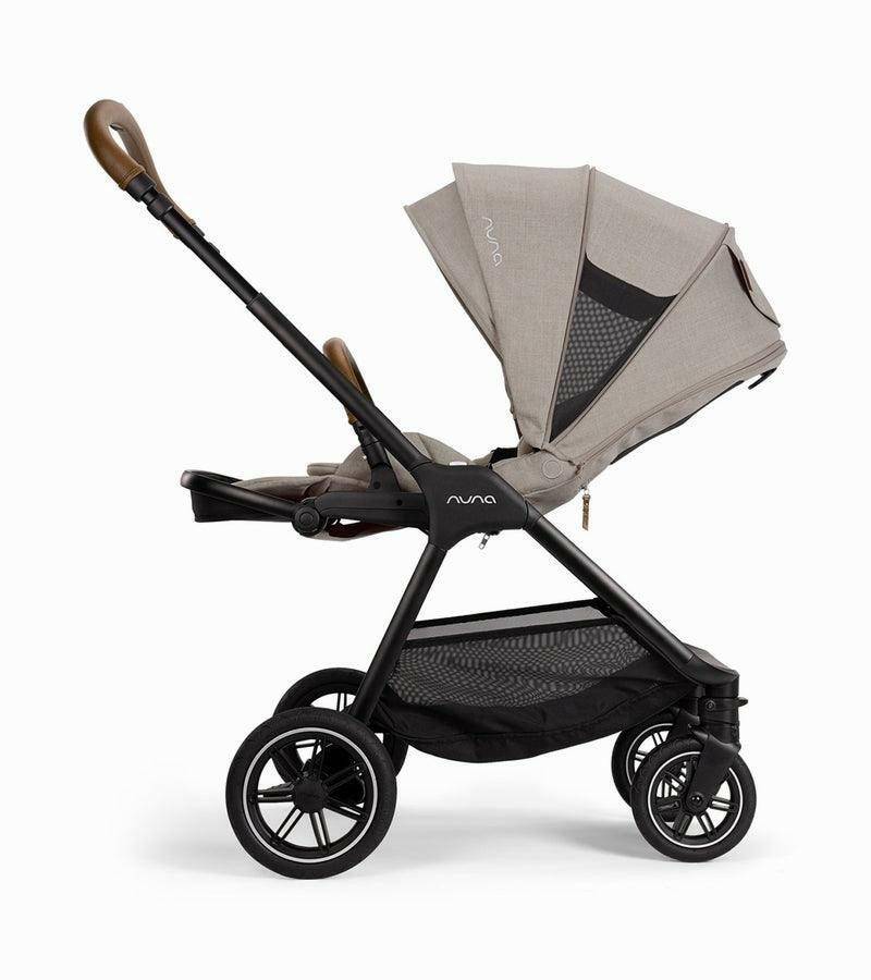 Nuna TRIV Next Stroller + LYTL Bassinet + Stand Bundle - Hazelwood / Caviar - Traveling Tikes 