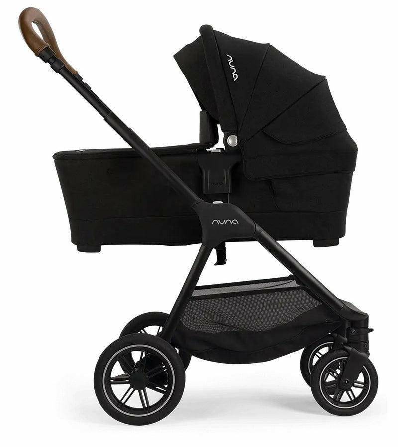 Nuna TRIV Next Stroller + LYTL Bassinet + Stand Bundle - Hazelwood / Caviar - Traveling Tikes 