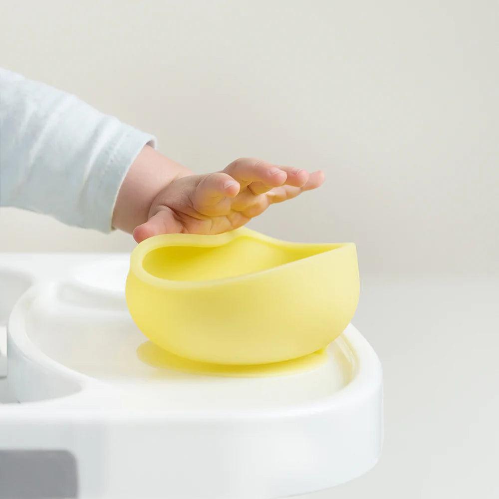 Olababy Silicone Suction Bowl with Lid - Lemon