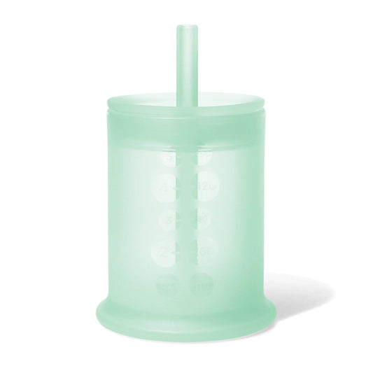 Olababy Training Cup with Lid + Straw - Mint - Traveling Tikes 