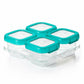 OXO Tot Baby Glass Baby Blocks Storage Containers, 4 oz - Teal - Traveling Tikes 