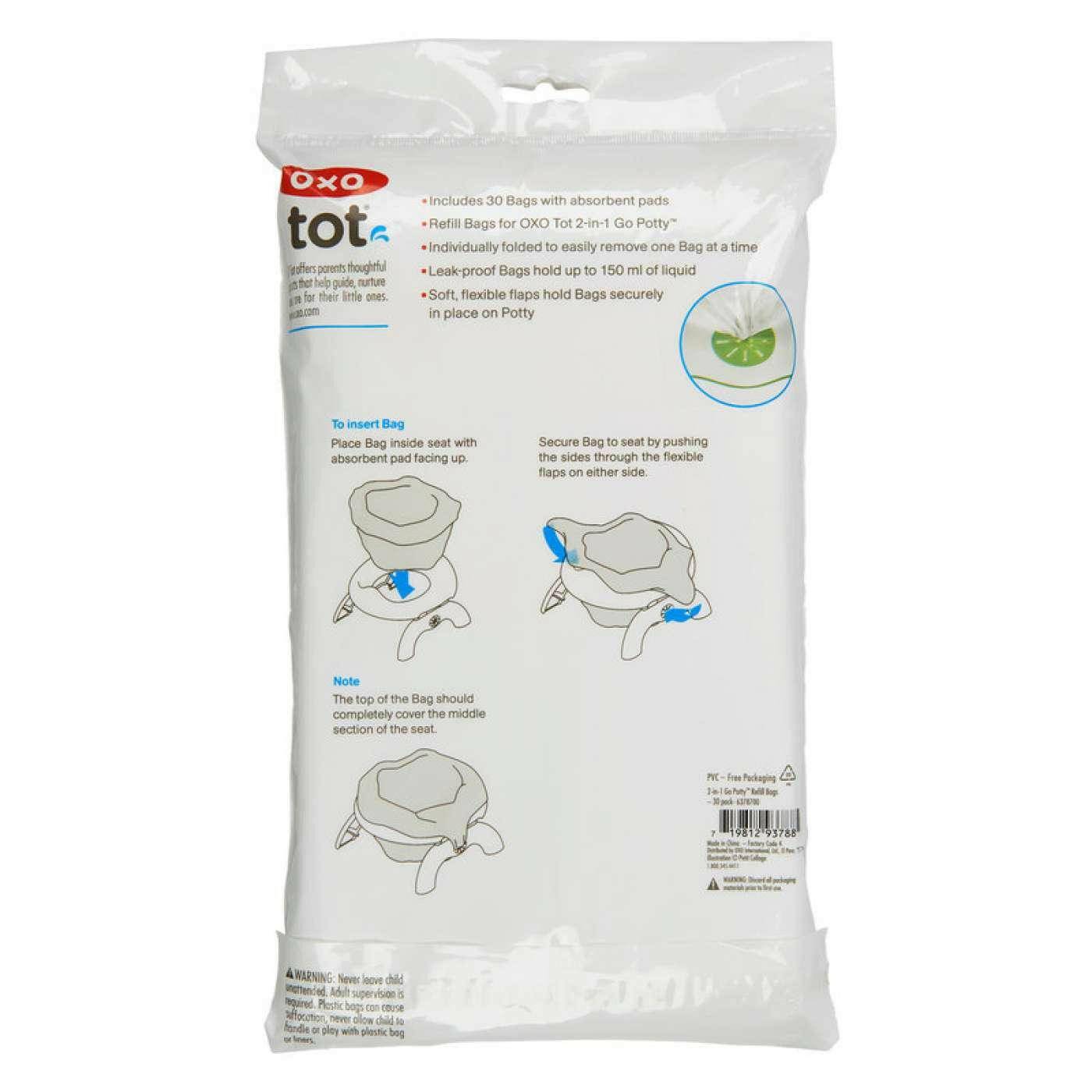 Oxo Tot Tot 2-In-1 Go Potty Refill Bags - 30 Pack - Traveling Tikes 