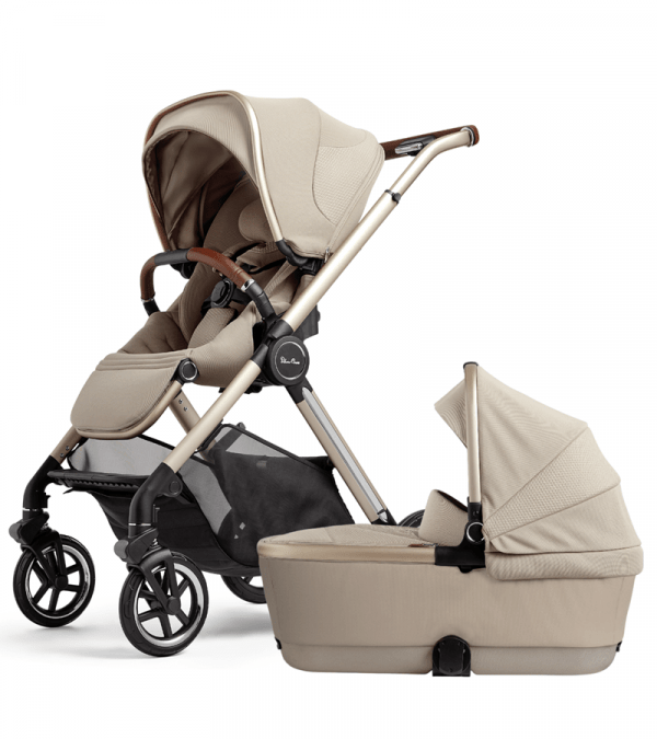 Silver Cross Reef 2 Stroller + Folding Bassinet Bundle - Stone SX2312-STBNDL